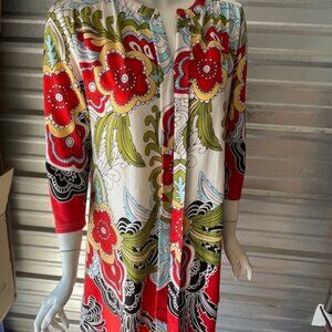 MULTI-COLOR DRESS WITH 3/4 SLEEVES
